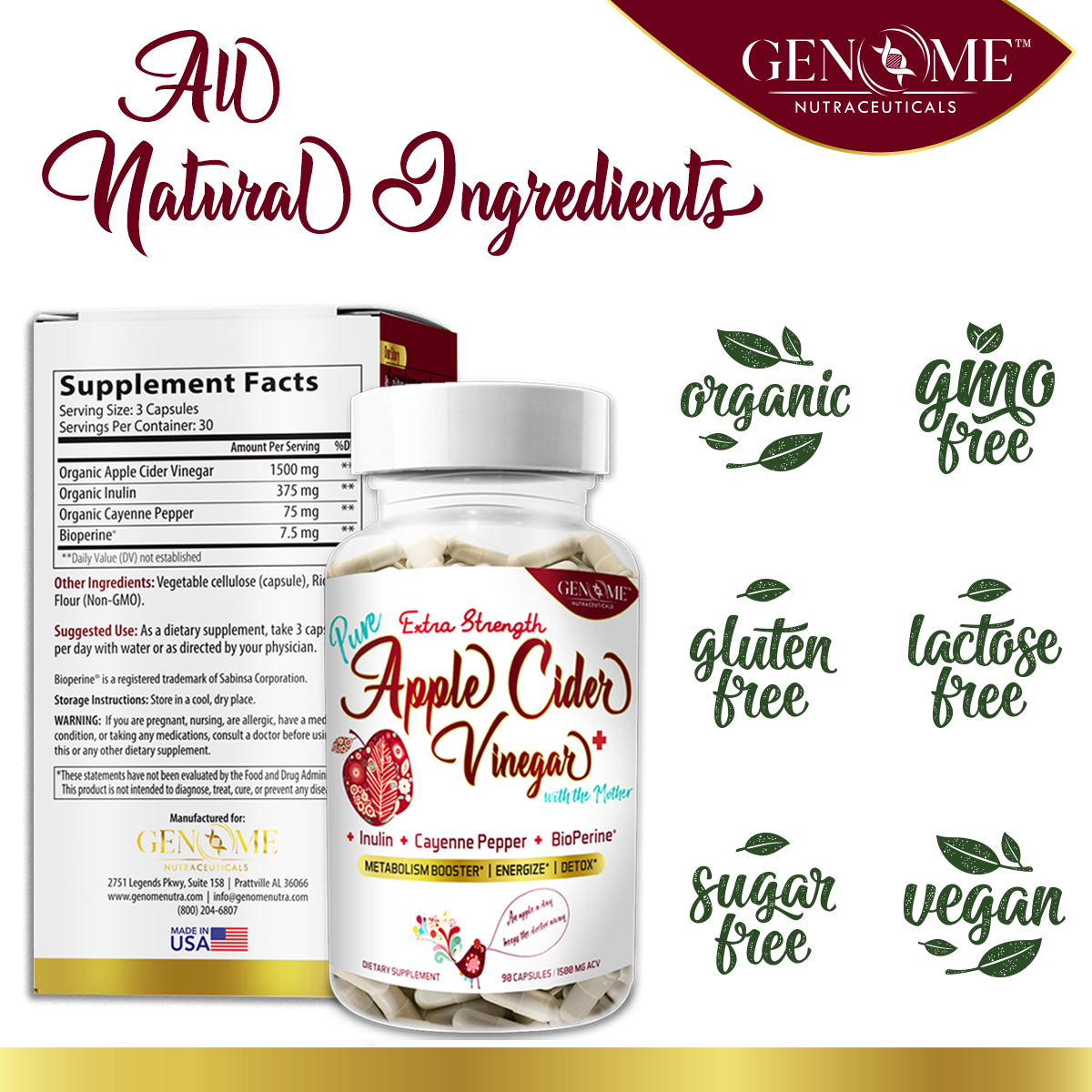 Amazon Supplement Product Listing Image Picture Designer of Graphics and Infographics | Apple Cider Vinegar